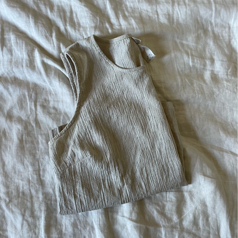 Simple Vintage Linen Sleeveless Top